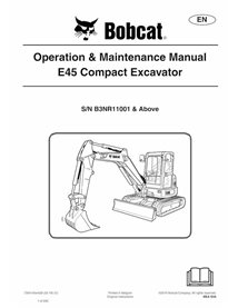BOBCAT-E45-7300145 Manual de operação e manutenção da escavadeira compacta Bobcat E45