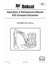 BOBCAT-E25-6989690 Manual de operação e manutenção da escavadeira compacta Bobcat E25