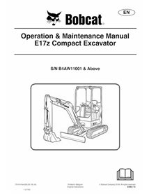 BOBCAT-E17z-7314141 Bobcat E17Z compact excavator pdf operation & maintenance manual