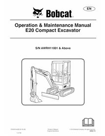 BOBCAT-E20-7255007 Bobcat E20 excavadora compacta pdf manual de operación y mantenimiento