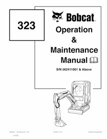 BOBCAT-6903379-OM Manual de operação e manutenção da escavadeira compacta Bobcat 323