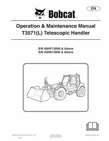 BOBCAT-T3571-6989559 Bobcat T3571, T3571L telescopic handler pdf operation & maintenance manual
