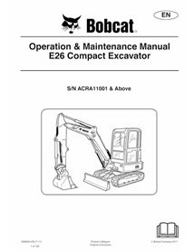 BOBCAT-E26-6989694 Manual de operação e manutenção da escavadeira compacta Bobcat E26