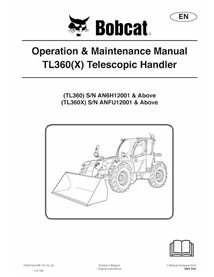 BOBCAT-TL360-7254515 Bobcat TL360 , TL360X manipulador telescópico pdf manual de operación y mantenimiento