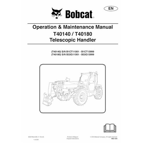 BOBCAT-T40140_T40180-6990785 Bobcat T40140, T40180 chariot télescopique pdf manuel d'utilisation et d'entretien