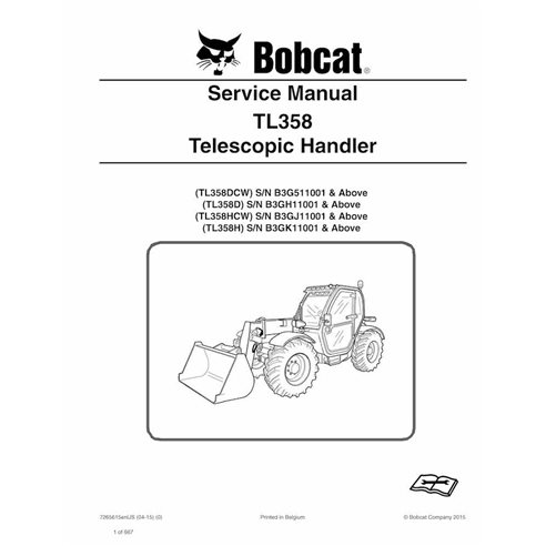 BOBCAT-TL358-7265615 Manual de servicio del manipulador telescópico Bobcat TL358DCW, TL358D, TL358HCW, TL358H pdf