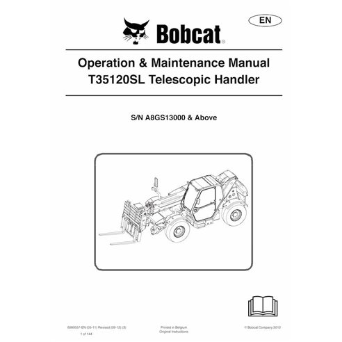 BOBCAT-T35120-6989557 Bobcat T35120SL manipulador telescópico pdf manual de operação e manutenção