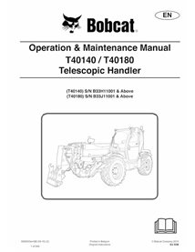 BOBCAT-T40140_T40180-6990933 Bobcat T40140, T40180 manipulador telescópico pdf manual de operação e manutenção
