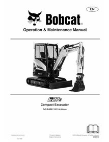 BOBCAT-E27z-7349962 Bobcat E27Z compact excavator pdf operation & maintenance manual
