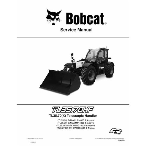 BOBCAT-TL3570-7283169 Bobcat TL3570, TL3570X manipulador telescópico pdf manual de servicio