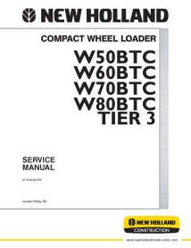 Manual de servicio de la cargadora de ruedas compacta New Holland W50BTC / W60BTC / W70BTC / W80BTC Tier 3 - New Holland Cons...