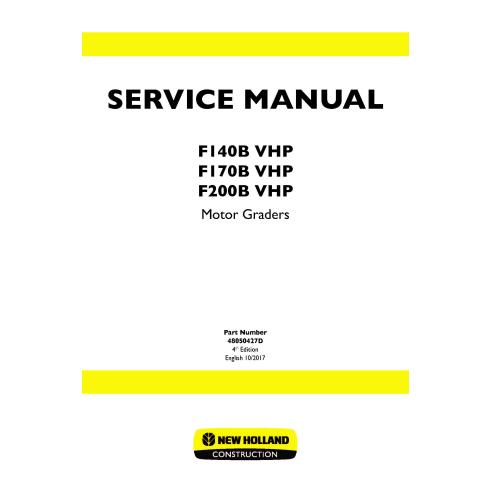 Manual de servicio de la motoniveladora New Holland F140B / F170B / F200B VHP - Construcción New Holland manuales