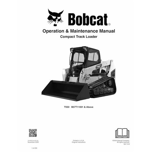 BOBCAT-T550-7418331-OM Manuel d'utilisation et d'entretien pdf de la chargeuse compacte sur chenilles Bobcat T550