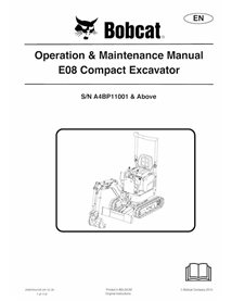 BOBCAT-E08-6986784 Manuel d'utilisation et d'entretien de la pelle compacte Bobcat E08 pdf