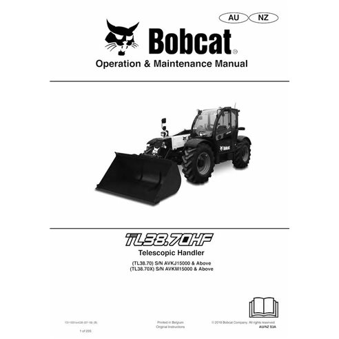 BOBCAT-TL3870-7311031 Bobcat TL3870, TL3870X manipulador telescópico pdf manual de operação e manutenção