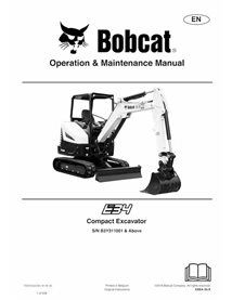 BOBCAT-E34-7323254 Manual de operação e manutenção da escavadeira compacta Bobcat E34