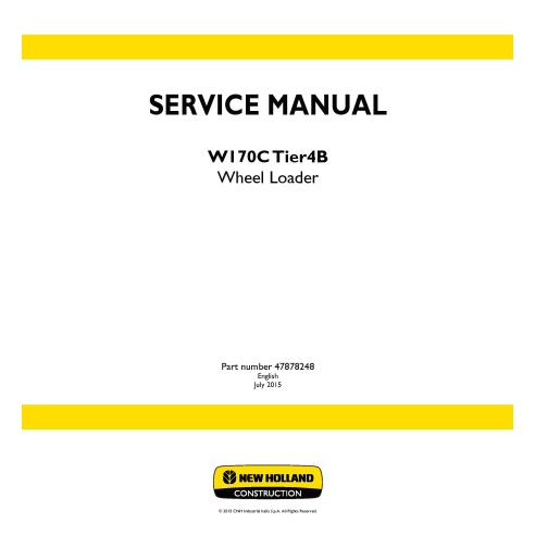 New Holland W170C Tier4B wheel loader service manual - New Holland Construction manuals