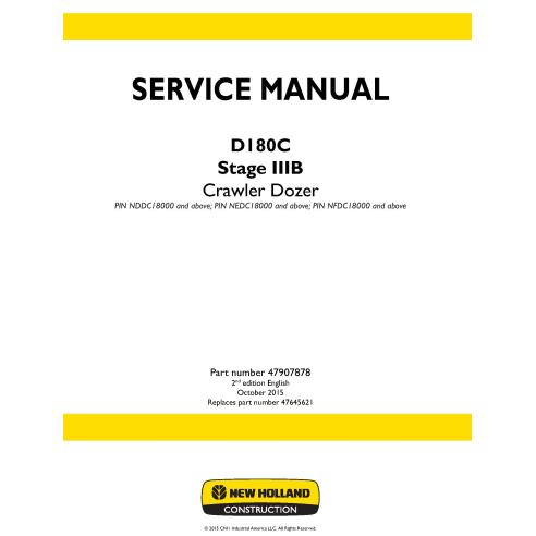 Manual de servicio de la topadora sobre orugas New Holland D180C Stage IIIB - New Holland Construcción manuales - NH-47907878