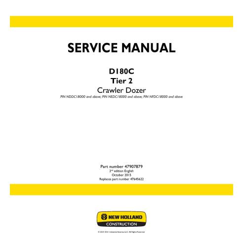 Manual de serviço do buldôzer de esteiras New Holland D180C Tier 2 - New Holland Construction manuais