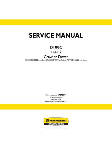 Manual de servicio de la topadora sobre orugas New Holland D180C Tier 2 - New Holland Construcción manuales - NH-47907879