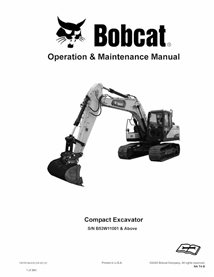 BOBCAT-E165-7407614-OM Bobcat E165 compact excavator pdf operation and maintenance manual