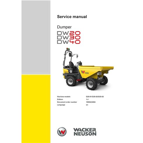 WN-1000424084-1-4-SM-EN Manual de serviço em pdf do dumper Wacker Neuson DW20, DW30, DW40 (1000424084)