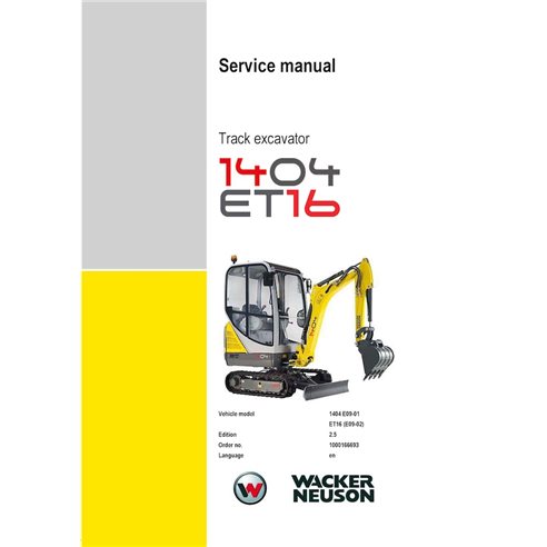 WN-1000166693-2-5-SM-EN Manual de servicio en PDF de la excavadora compacta Wacker Neuson 1404, ET16 (1000166693)