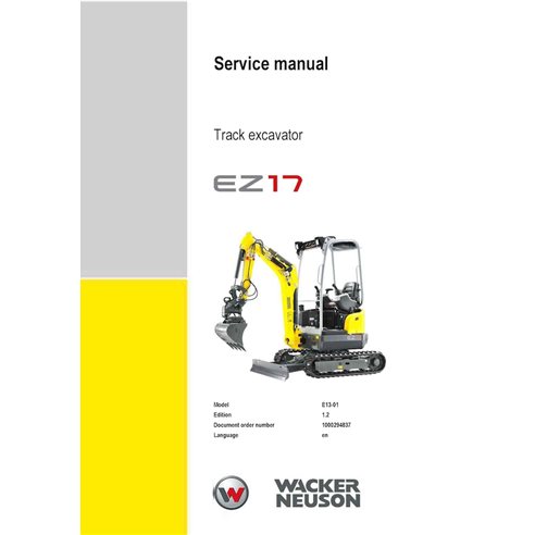 WN-1000294837-1-2-SM-EN Manuel d'entretien PDF de la mini-pelle Wacker Neuson EZ17 (1000294837)