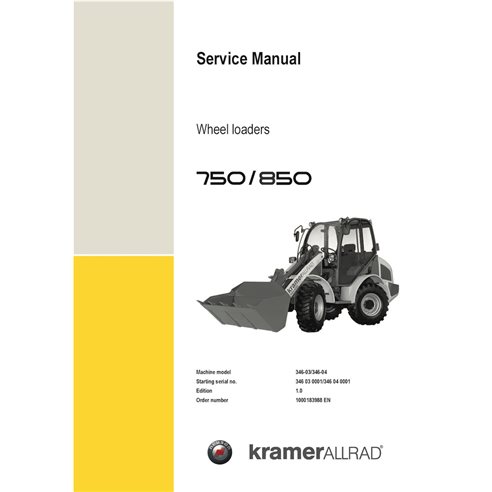 WN-1000183988-1-0-SM-EN Manual de serviço em PDF da pá carregadeira Wacker Neuson 750, 850 (1000183988)