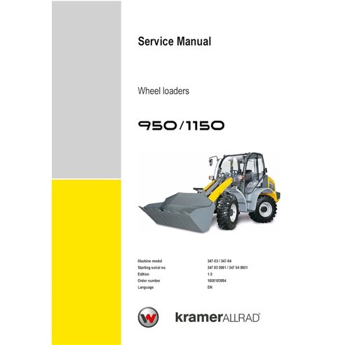 WN-1000183994-1-0-SM-EN Manual de servicio en PDF de las cargadoras de ruedas Wacker Neuson 950 y 1150 (1000183994)