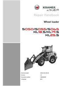 WN-1000426025-1-0-RM-EN Manual de reparo em PDF para pá carregadeira Wacker Neuson Kramer 5050, 5055, 5065, KL18.5, KL19.5, K...
