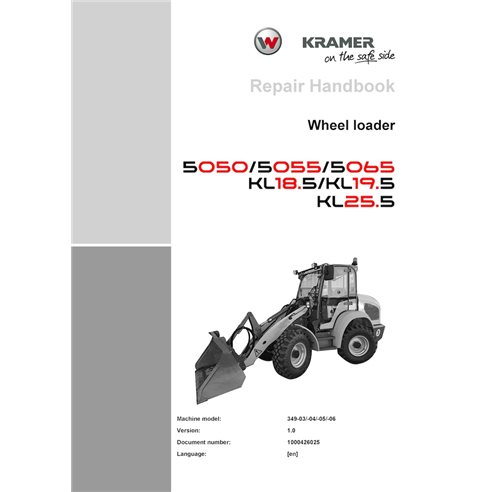 WN-1000426025-1-0-RM-EN Manuel de réparation PDF pour chargeuses sur pneus Wacker Neuson Kramer 5050, 5055, 5065, KL18.5, KL1...