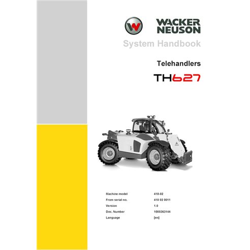 WN-1000363144-1-0-SH-EN Manual de reparo em PDF da manipuladora telescópica Wacker Neuson TH627 (1000363144)