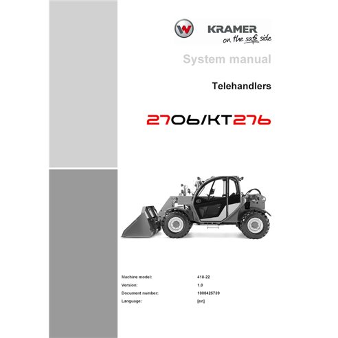 WN-1000425739-1-0-SM-EN Wacker Neuson Kramer 2706, KT276 telescopic handler pdf system manual (1000425739)