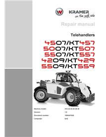 WN-1000447628-1-0-RM-EN Manuel de réparation PDF pour chariot télescopique Wacker Neuson Kramer 4507, KT457, 5007, KT507, 550...