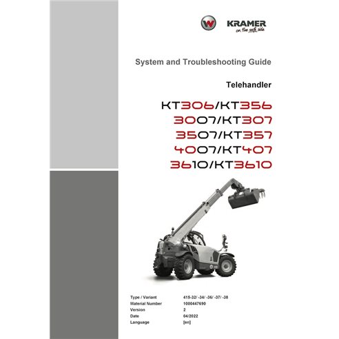 WN-1000447690-2-STH-EN Manual de instruções em PDF e problemas do manipulador telescópico Wacker Neuson Kramer KT306, KT356, ...