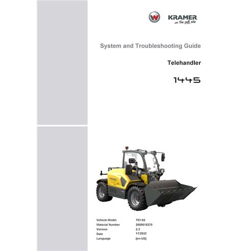 WN-2000615270-2-3-STG-EN Guía del sistema y solución de problemas del manipulador telescópico Wacker Neuson Kramer 1445 (PDF)...