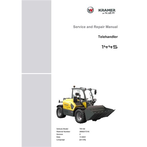 WN-2060217316-2-SRM-EN Wacker Neuson Kramer 1445 chariot télescopique pdf manuel de réparation de service (2060217316)