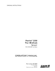CASE-48128859-OM-EN Manuel d'utilisation du pulvérisateur Case Patriot 2250 Tier 4B PIN YGT044001 (pdf) (48128859)