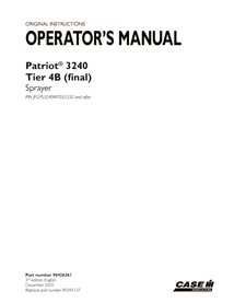 CASE-90426261-OM-EN Manuel d'utilisation du pulvérisateur Case Patriot 3240 PIN JFGYS3240MT052332 (90426261)