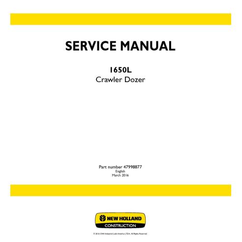 New Holland 1650L crawler dozer service manual - New Holland Construction manuals