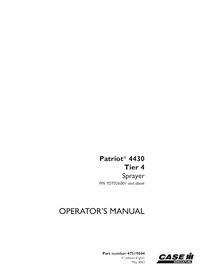 CASE-47519044-OM-EN Manual do operador do pulverizador Case Patriot 4430 PIN YDT036001 em PDF (47519044)