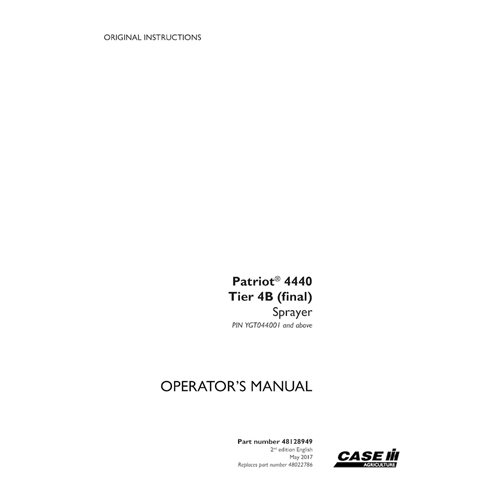 CASE-48128949-OM-EN Manuel d'utilisation du pulvérisateur Case Patriot 4440 PIN YGT044001 (pdf) (48128949)