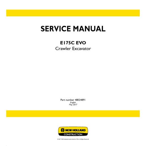 New Holland E175C ECO crawler excavator service manual - New Holland Construction manuals - NH-48024891