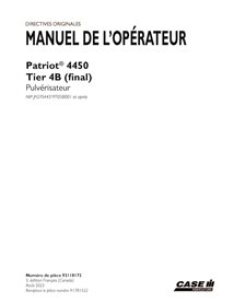 CASE-92118172-OM-FR Case Patriot 4450 PIN xPT058001- sprayer pdf operator's manual FR (92118172)