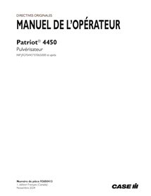CASE-92650413-OM-FR Case Patriot 4450 PIN xST065000- sprayer pdf operator's manual FR (92650413)