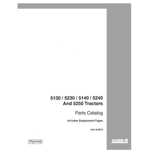 CASE-8-9074-PC-EN Catálogo de peças em PDF para tratores Case Maxxum 5130, 5230, 5140, 5240 e 5250 (8-9074)