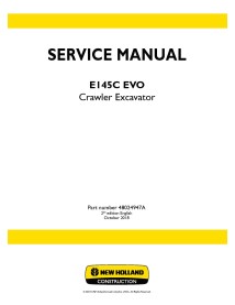New Holland E145C ECO crawler excavator service manual - New Holland Construction manuals - NH-48024947A