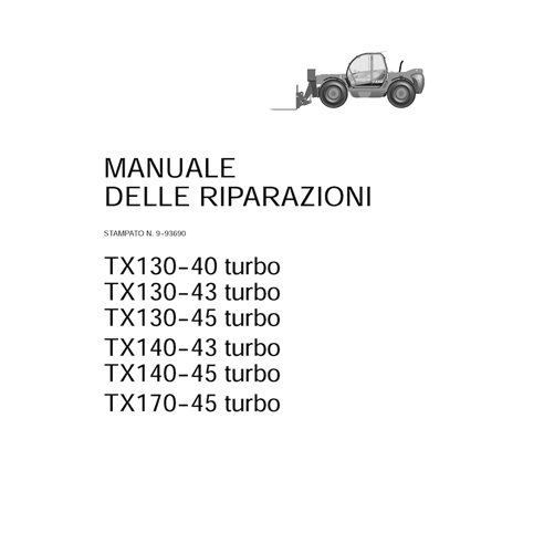 CASE-9-93690-SM-IT Manuel de service PDF pour chariot télescopique Turbo Case TX130-40/43/45, TX140-45, TX170-45 IT (9-93690)