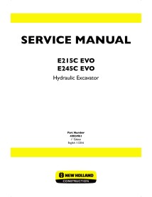 Manual de serviço da escavadeira de esteira New Holland E215C ECO / E245C ECO - Construção New Holland manuais - NH-48024961